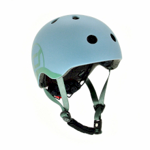 Детский защитный шлем Scoot and Ride, серо-синий, с фонариком, 45-51 cм
